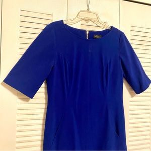 Tahari Arthur S. Levine Ponte Royal Blue Dress